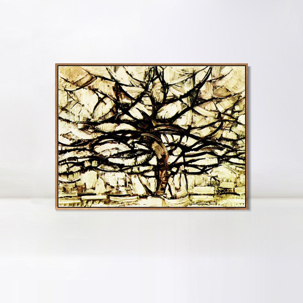 INVIN ART Framed Canvas Silver Tree Gemeentemuseum Den HAAG by Piet Cornelies Mondrian Wall Art Living Room Home Office Decorations