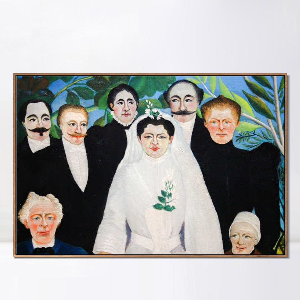 INVIN ART Framed Canvas Giclee Print Art The Wedding Party#2 by Henri Rousseau Wall Art