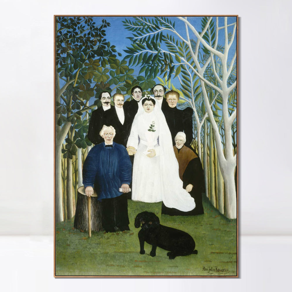 INVIN ART Framed Canvas Giclee Print Art The Wedding Party by Henri Rousseau Wall Art