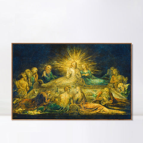 INVIN ART Framed Canvas Giclee Print Art Series#005 by William Blake Wall Art Living Room Home Office Decorations