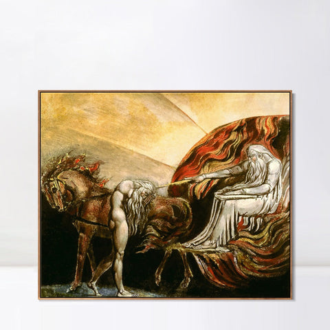 INVIN ART Framed Canvas Giclee Print Art Series#025 by William Blake Wall Art Living Room Home Office Decorations