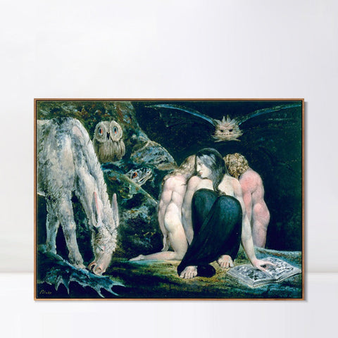 INVIN ART Framed Canvas Giclee Print Art The Night of Enitharmon's Joy by William Blake Wall Art Living Room Home Office Decorations