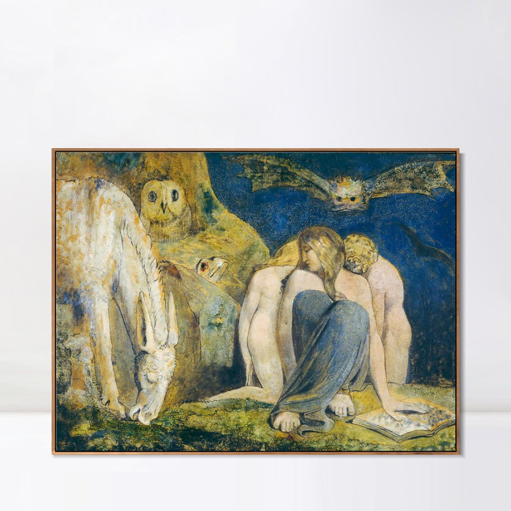 INVIN ART Framed Canvas Giclee Print Art The Night of Enitharmon's Joy#2 by William Blake Wall Art