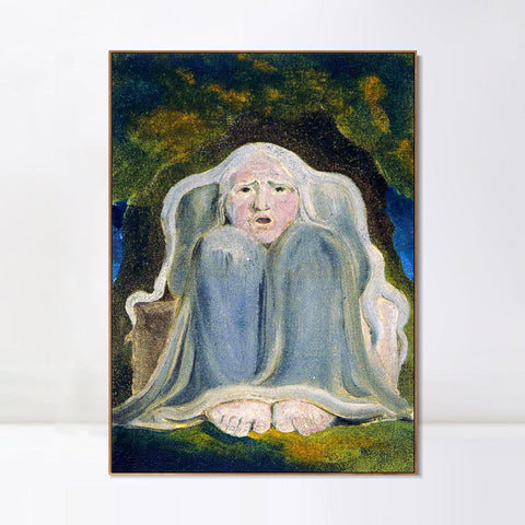 INVIN ART Framed Canvas Giclee Print Art Series#041 by William Blake Wall Art Living Room Home Office Decorations