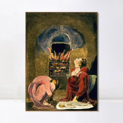INVIN ART Framed Canvas Giclee Print Art Series#044 by William Blake Wall Art Living Room Home Office Decorations