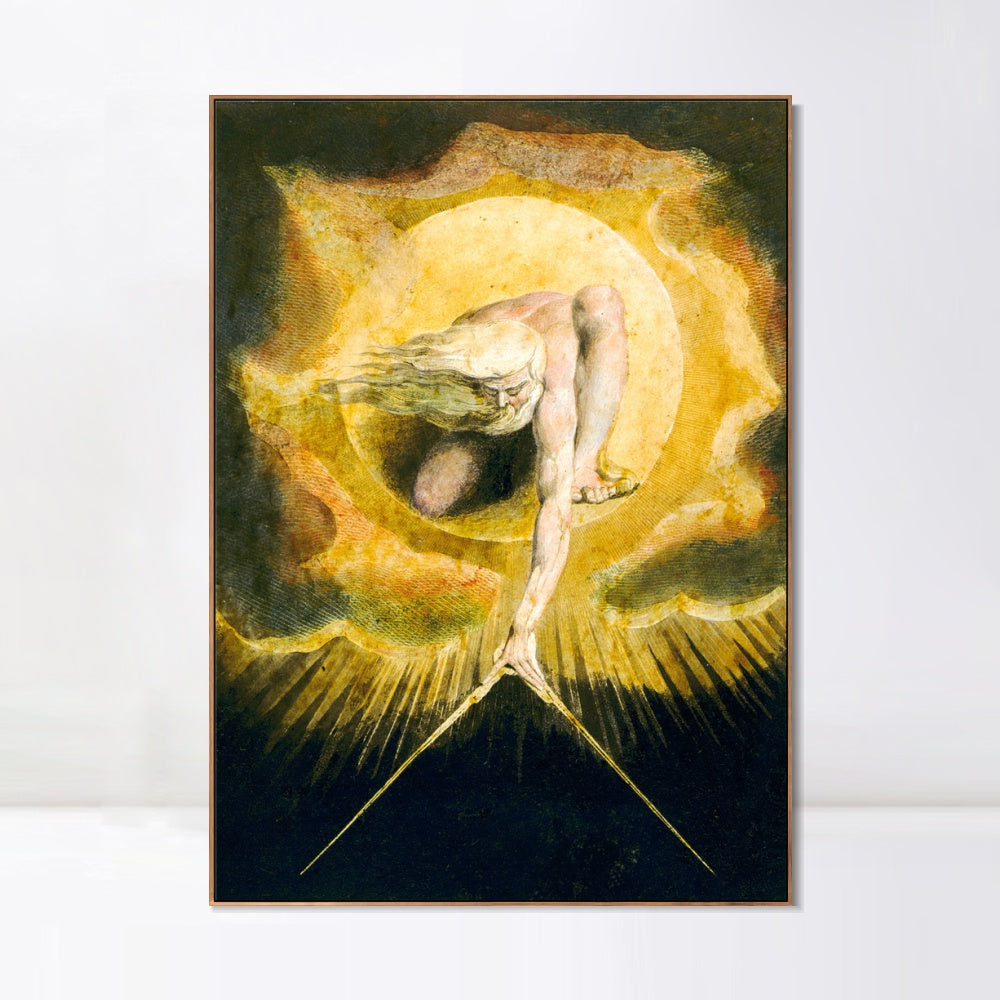 INVIN ART Framed Canvas Giclee Print Art The Ancient of Days, from 'Europe a Prophecy by William Blake Wall Art