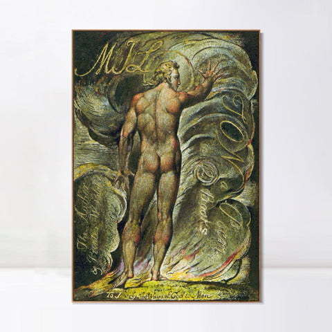 INVIN ART Framed Canvas Giclee Print Art Series#058 by William Blake Wall Art Living Room Home Office Decorations