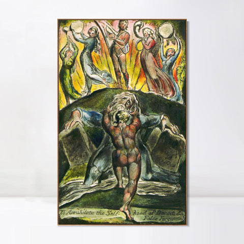 INVIN ART Framed Canvas Giclee Print Art Series#061 by William Blake Wall Art Living Room Home Office Decorations