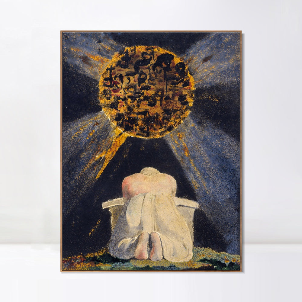 INVIN ART Framed Canvas Giclee Print Art SONG OF LOS#4 by William Blake Wall Art
