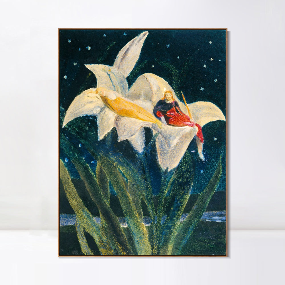 INVIN ART Framed Canvas Giclee Print Art Series#082 by William Blake Wall Art