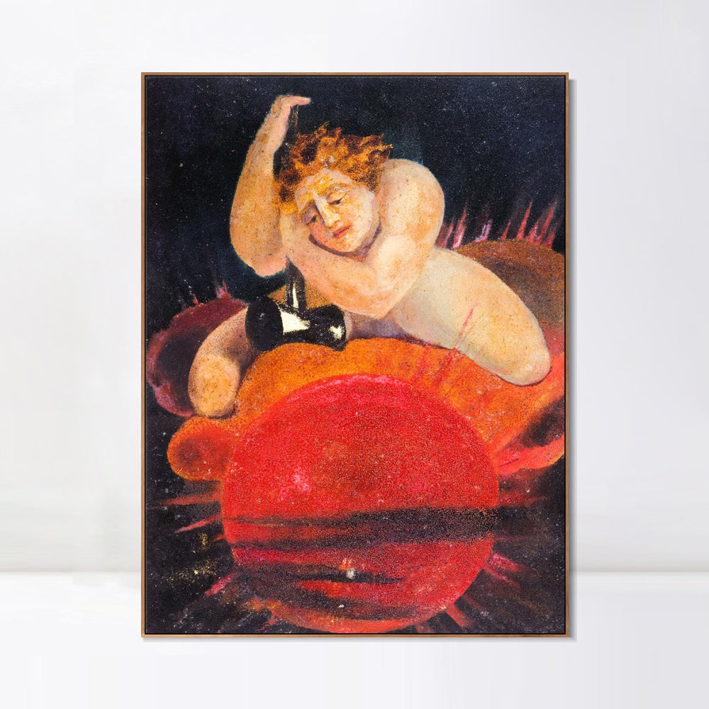 INVIN ART Framed Canvas Giclee Print Art Series#083 by William Blake Wall Art