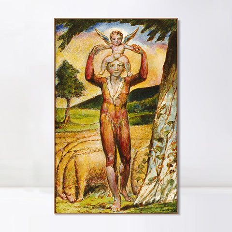 INVIN ART Framed Canvas Giclee Print Art Songs of Innocence and of Experience by William Blake Wall Art Living Room Home Office Decorations