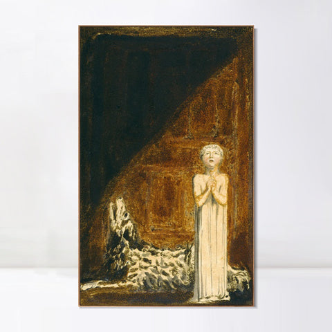 INVIN ART Framed Canvas Giclee Print Art Series#096 by William Blake Wall Art Living Room Home Office Decorations