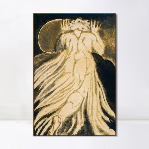 INVIN ART Framed Canvas Giclee Print Art Series#097 by William Blake Wall Art Living Room Home Office Decorations