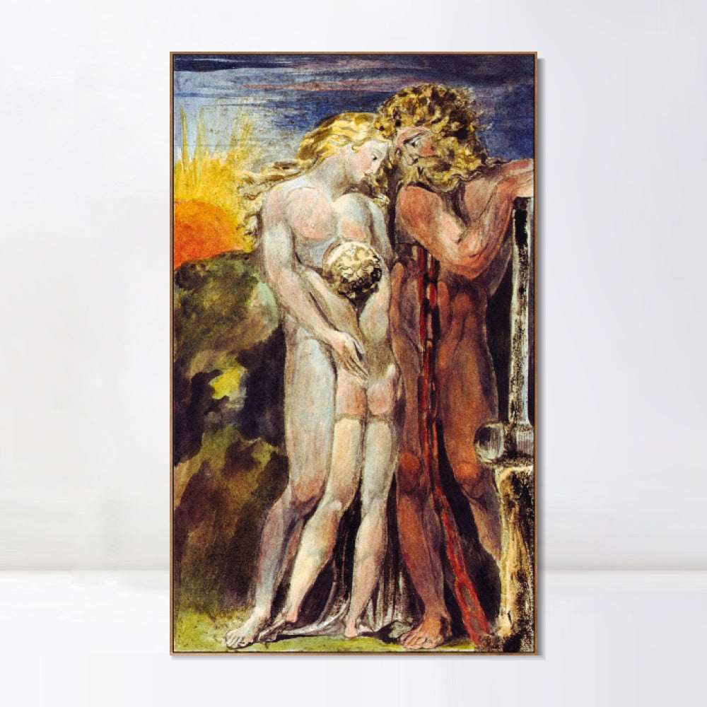INVIN ART Framed Canvas Giclee Print Art Series#101 by William Blake Wall Art