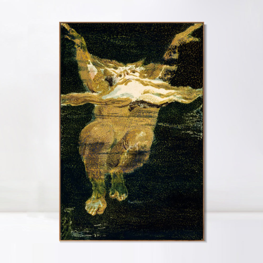 INVIN ART Framed Canvas Giclee Print Art Series#102 by William Blake Wall Art