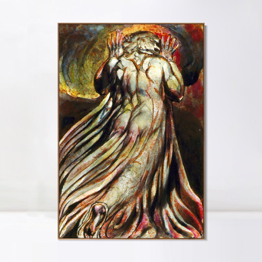 INVIN ART Framed Canvas Giclee Print Art Series#117 by William Blake Wall Art