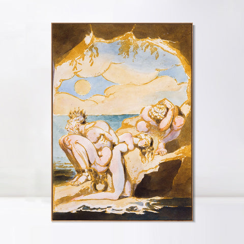 INVIN ART Framed Canvas Giclee Print Art Visions of the Daughters of Albion#6 by William Blake Wall Art Living Room Home Office Decorations
