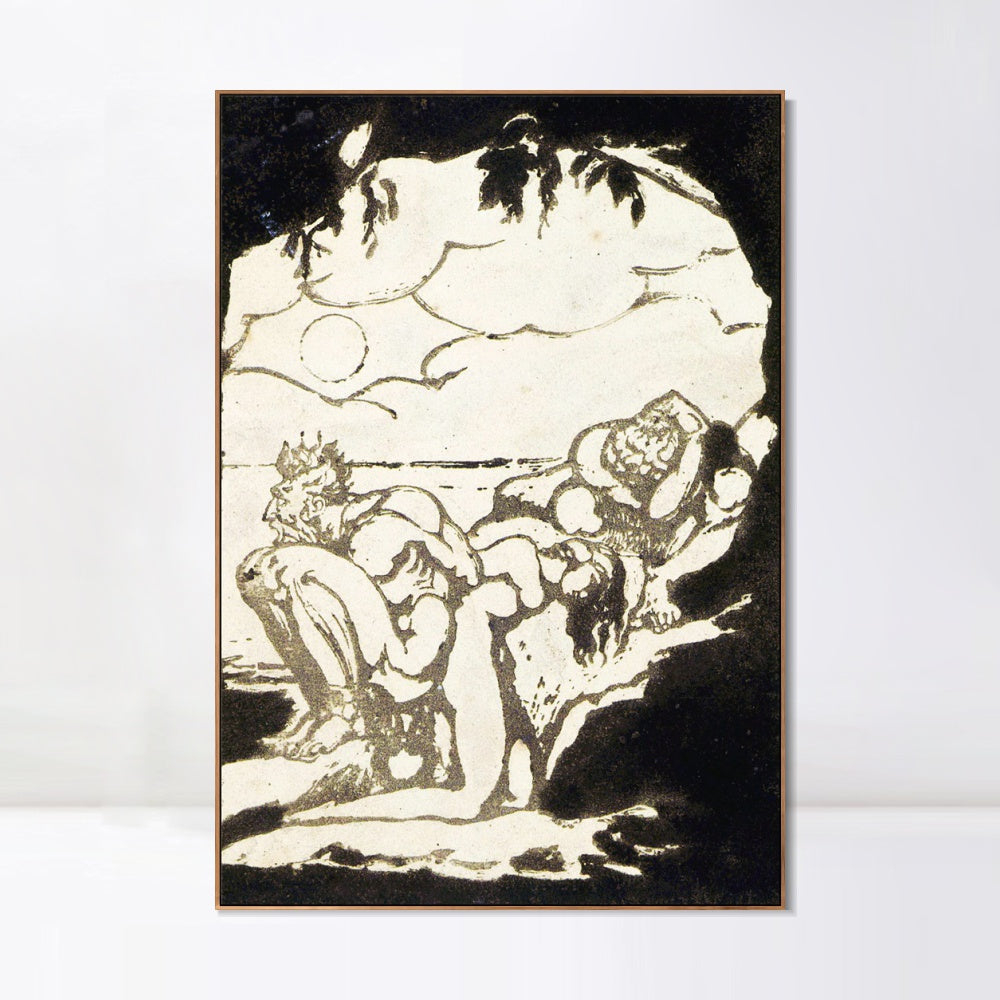INVIN ART Framed Canvas Giclee Print Art Visions of the Daughters of Albion#5 by William Blake Wall Art