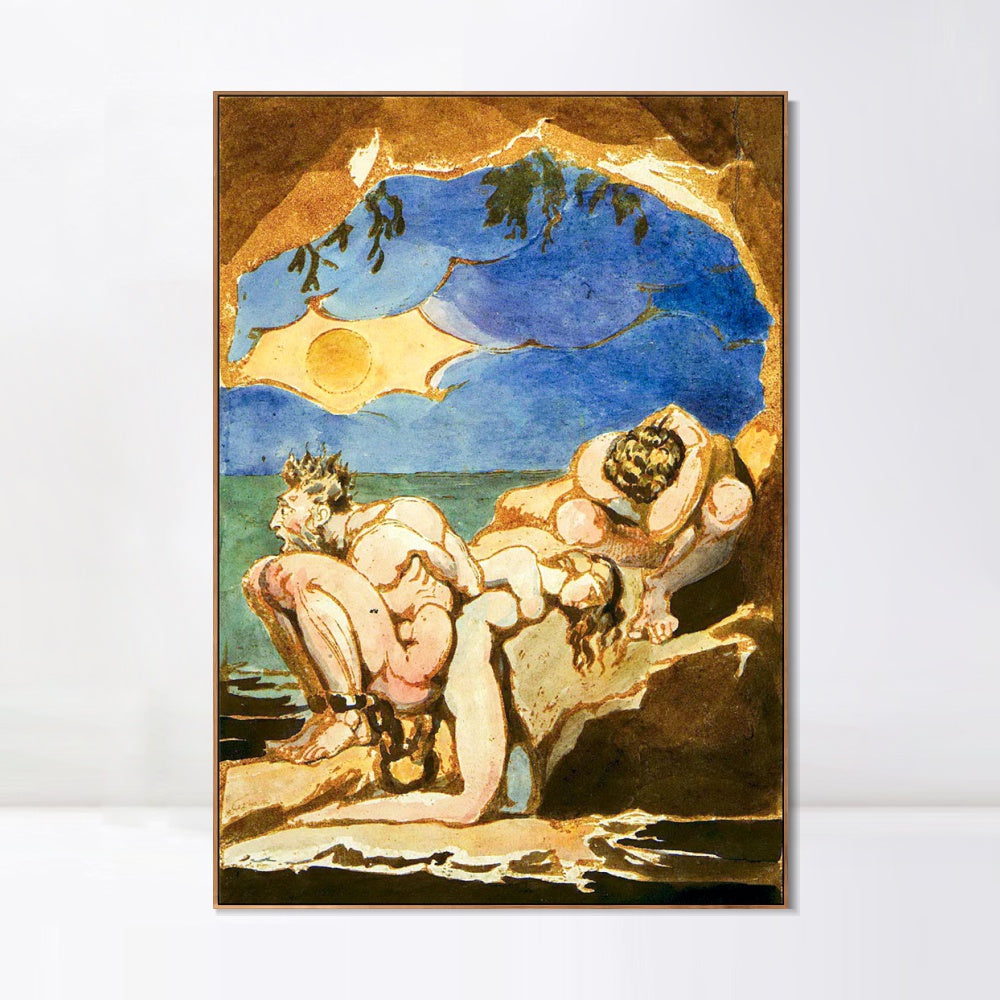 INVIN ART Framed Canvas Giclee Print Art Visions of the Daughters of Albion by William Blake Wall Art