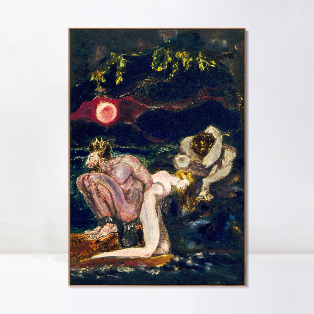 INVIN ART Framed Canvas Giclee Print Art Visions of the Daughters of Albion#2 by William Blake Wall Art