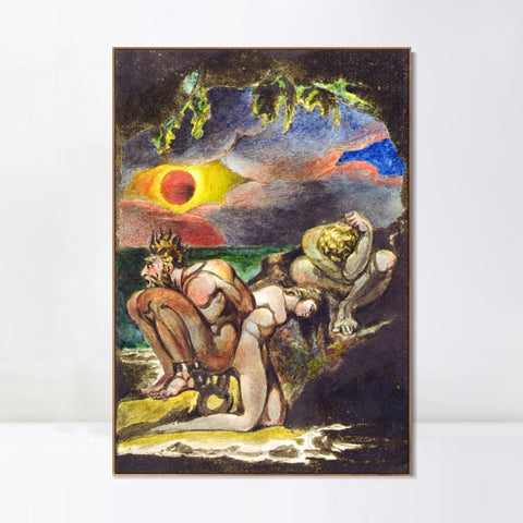INVIN ART Framed Canvas Giclee Print Art Visions of the Daughters of Albion#3 by William Blake Wall Art Living Room Home Office Decorations
