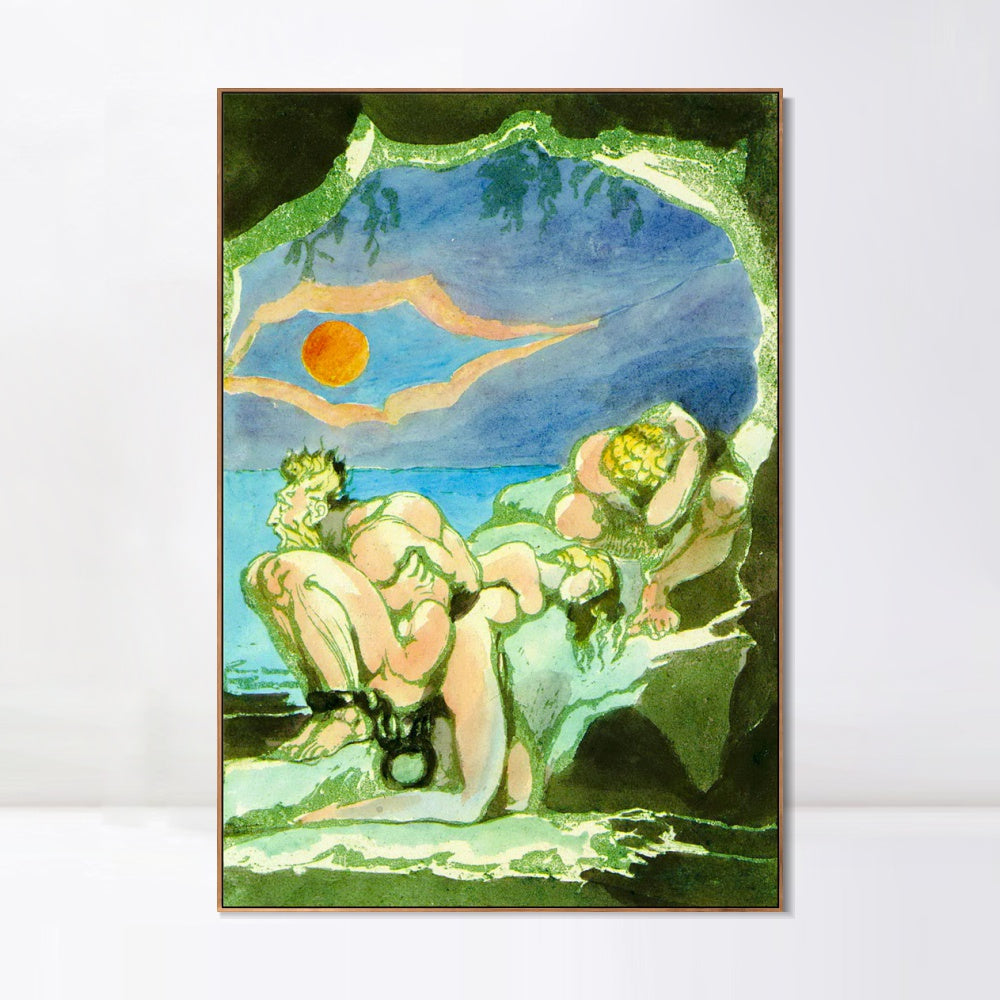 INVIN ART Framed Canvas Giclee Print Art Visions of the Daughters of Albion#4 by William Blake Wall Art
