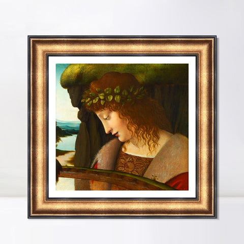 INVIN ART Framed Canvas Art Giclee Print Narcissus by Leonardo da Vinci Wall Art Living Room Home Office Decorations