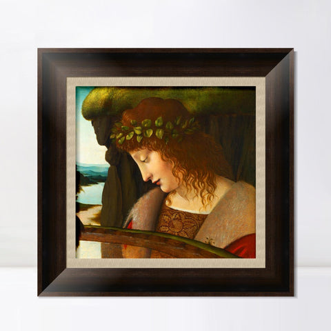 INVIN ART Framed Canvas Art Giclee Print Narcissus by Leonardo da Vinci Wall Art Living Room Home Office Decorations