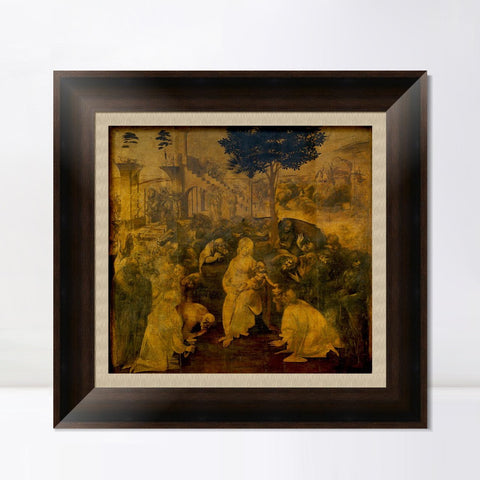 INVIN ART Framed Canvas Art Giclee Print Adoration of the Magi by Leonardo da Vinci Wall Art Living Room Home Office Decorations
