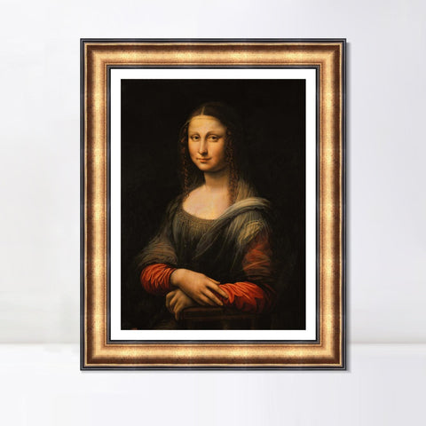 INVIN ART Framed Canvas Art Giclee Print Mona Lisa#2 by Leonardo da Vinci Wall Art Living Room Home Office Decorations