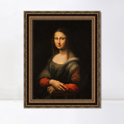 INVIN ART Framed Canvas Art Giclee Print Mona Lisa#2 by Leonardo da Vinci Wall Art Living Room Home Office Decorations