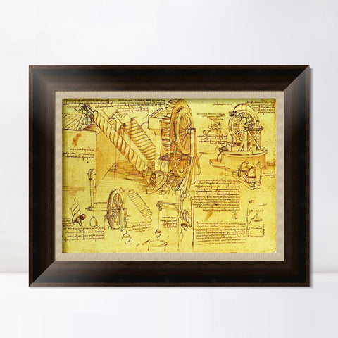 INVIN ART Framed Canvas Art Giclee Print Series#014 by Leonardo da Vinci Wall Art Living Room Home Office Decorations