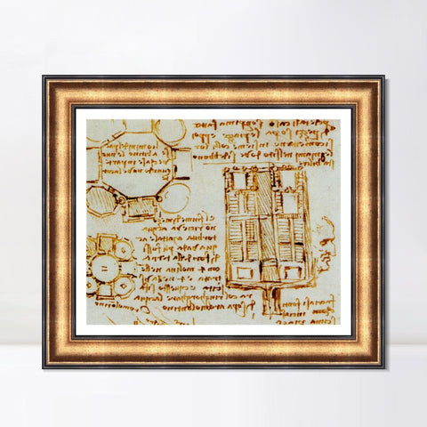 INVIN ART Framed Canvas Art Giclee Print Series#015 by Leonardo da Vinci Wall Art Living Room Home Office Decorations