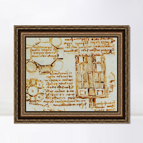 INVIN ART Framed Canvas Art Giclee Print Series#015 by Leonardo da Vinci Wall Art Living Room Home Office Decorations