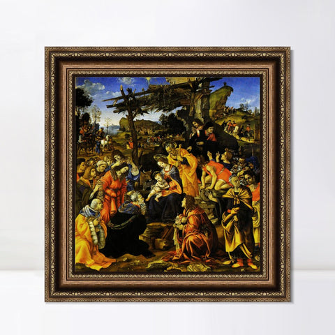 INVIN ART Framed Canvas Art Giclee Print Series#035 by Leonardo da Vinci Wall Art Living Room Home Office Decorations