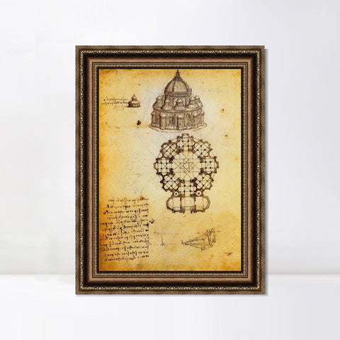 INVIN ART Framed Canvas Art Giclee Print Series#050 by Leonardo da Vinci Wall Art Living Room Home Office Decorations
