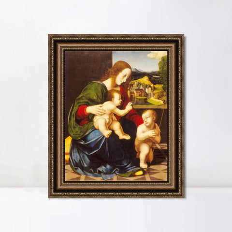 INVIN ART Framed Canvas Art Giclee Print Series#064 by Leonardo da Vinci Wall Art Living Room Home Office Decorations