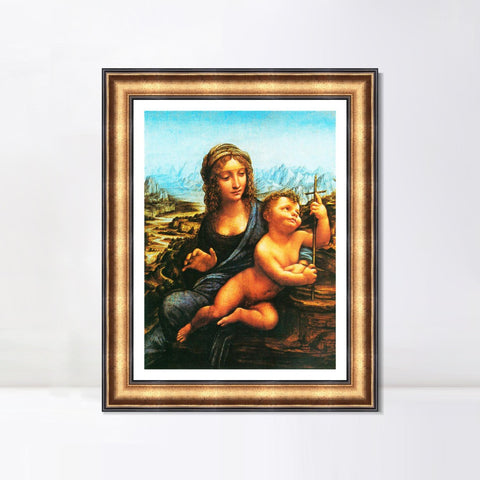 INVIN ART Framed Canvas Art Giclee Print Series#073 by Leonardo da Vinci Wall Art Living Room Home Office Decorations