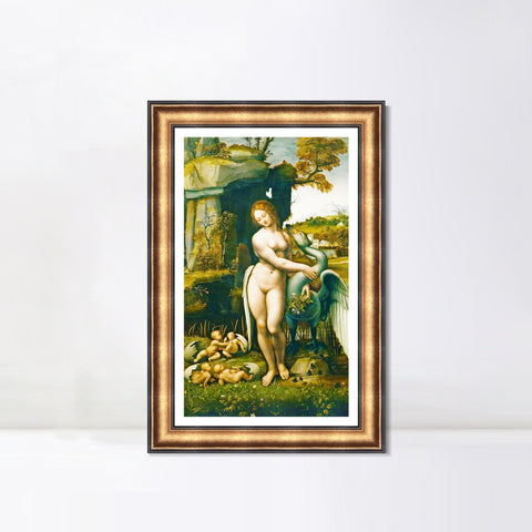 INVIN ART Framed Canvas Art Giclee Print Series#096 by Leonardo da Vinci Wall Art Living Room Home Office Decorations