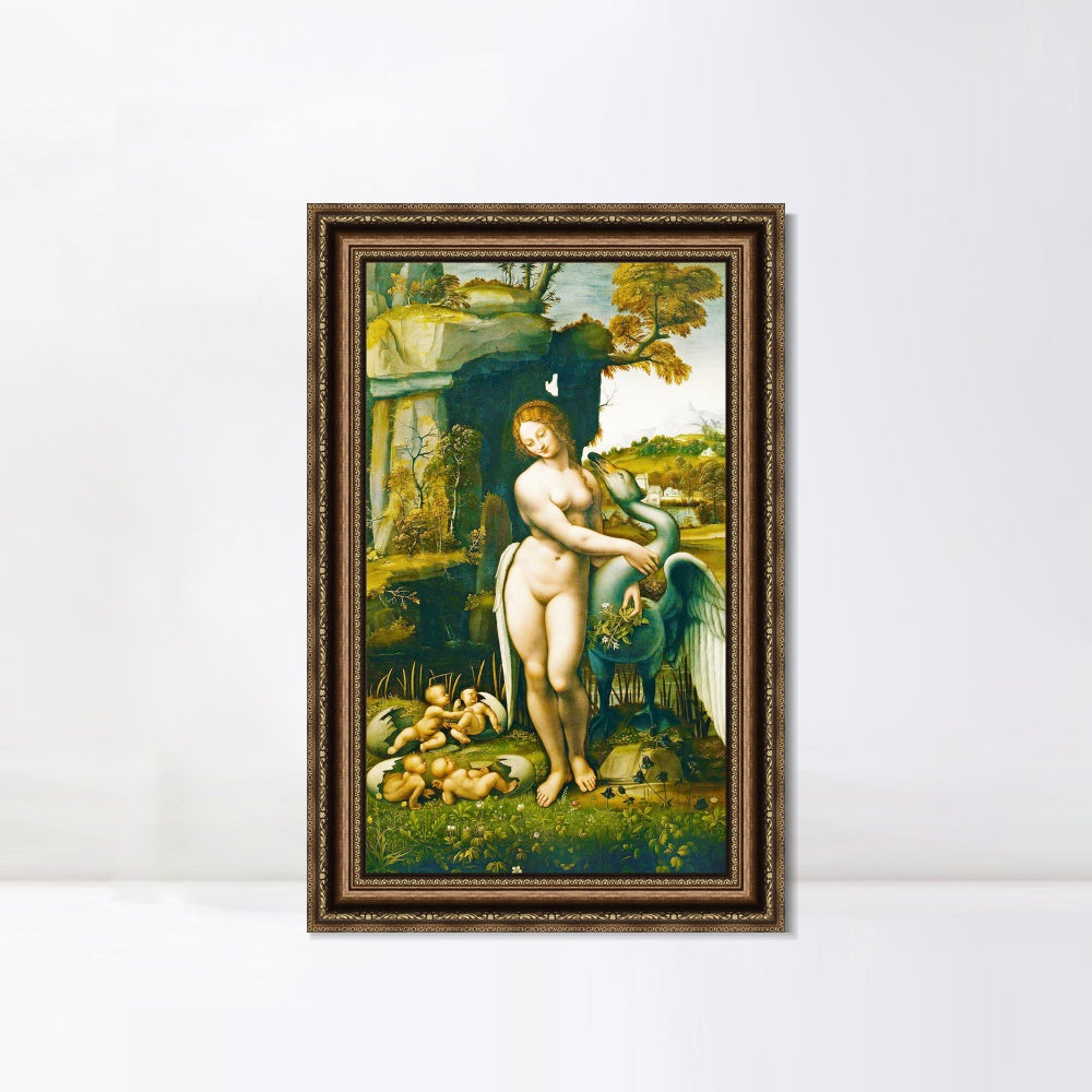 INVIN ART Framed Canvas Art Giclee Print Series#096 by Leonardo da Vinci Wall Art Living Room Home Office Decorations