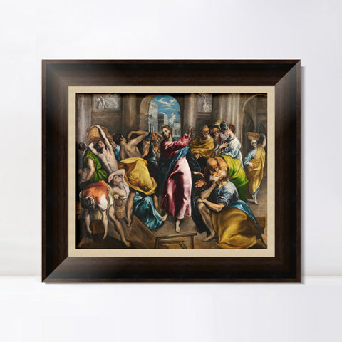 INVIN ART Framed Canvas Art Giclee Print Christ Driving The Traders From The Temple by El Greco Wall Art Living Room Home Office Decorations