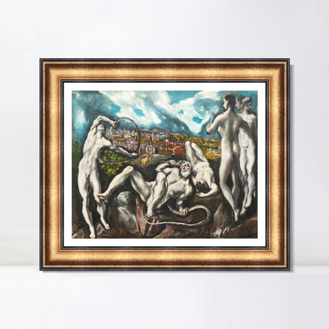 INVIN ART Framed Canvas Art Giclee Print Christ Laocoon,1614 by El Greco Wall Art Living Room Home Office Decorations