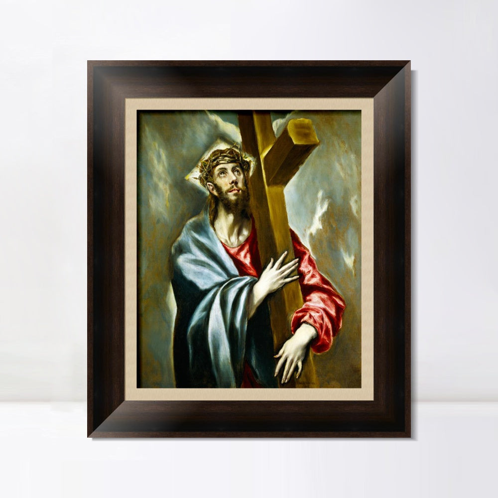 INVIN ART Framed Canvas Art Giclee Print Christ Carrying The Cross by El Greco Wall Art