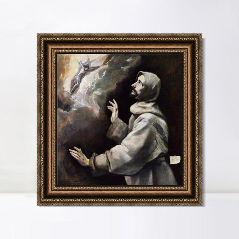 INVIN ART Framed Canvas Art Giclee Print Saint Francis Receiving The Stigmata by El Greco Wall Art Living Room Home Office Decorations