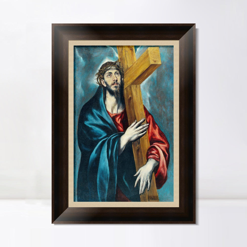 INVIN ART Framed Canvas Art Giclee Print Jesus Christ Carrying The Cross by El Greco Wall Art