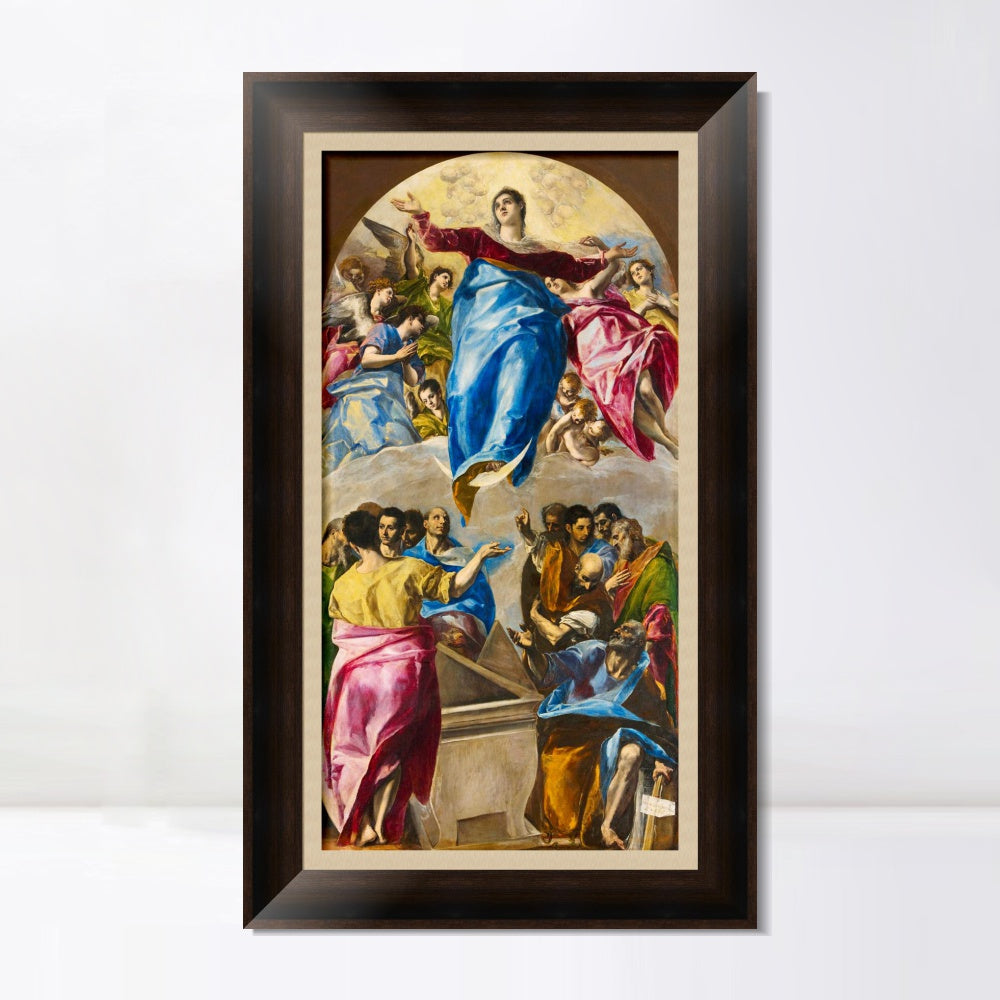INVIN ART Framed Canvas Art Giclee Print Assumption Of The Virgin by El Greco Wall Art