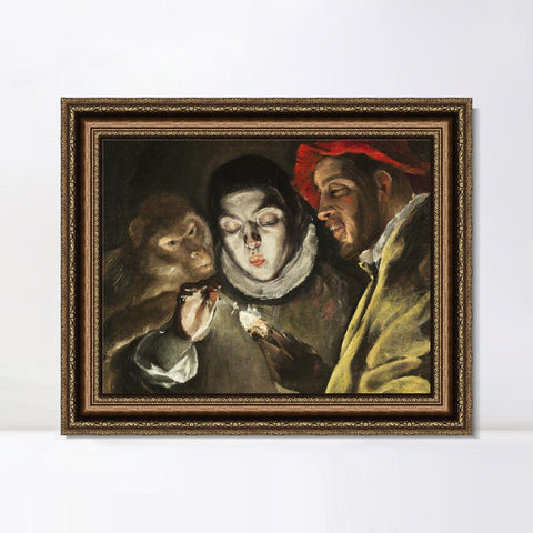 INVIN ART Framed Canvas Art Giclee Print Allegory with A Boy by El Greco Wall Art Living Room Home Office Decorations