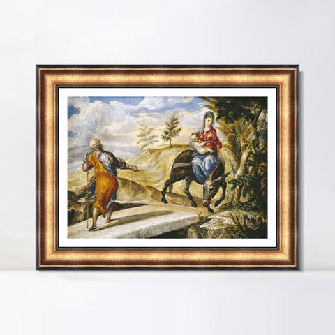 INVIN ART Framed Canvas Art Giclee Print Series#019 by El Greco Wall Art Living Room Home Office Decorations