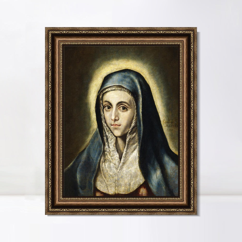 INVIN ART Framed Canvas Art Giclee Print The Virgin Mary by El Greco Wall Art